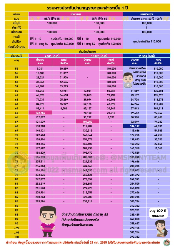 ประกันบำนาญ 2022 2565